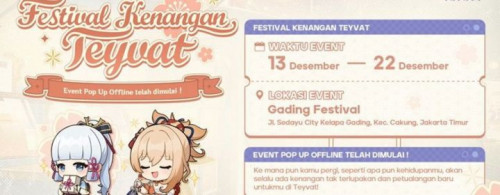 Genshin Impact Akan Buat Festival Lagi Di Jakarta,Cek Disini !